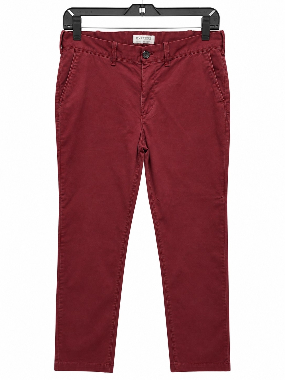 Express Hayden Men’s 33x30 Burgundy Skinny Fit Stretch Chino Pants
